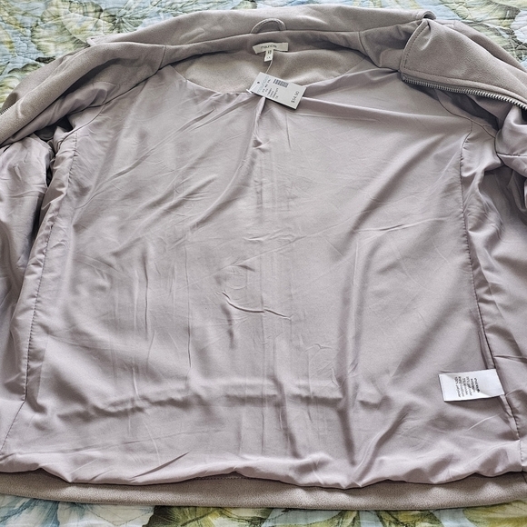 NWT - MAURICES TAUPE FAUX SUEDE MOTO JACKET - Picture 6 of 10